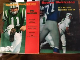 Vintage 1969 Sports Illustrated (august 11) Joe Namath (sept 22) Jim Turner
