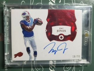 2017 Flawless Zay Jones Rookie Rc On Card Auto Autograph With Ruby D 19/20