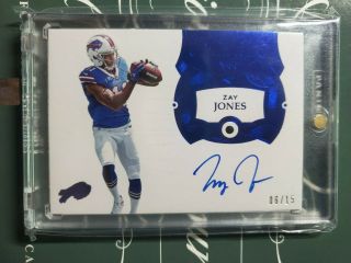 2017 Flawless Zay Jones Rookie Rc On Card Auto Autograph With Sapphire D 6/15