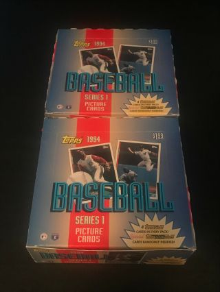 1994 TOPPS BASEBALL 2 RACK PACK BOXES - 24 PACKS PER BOX,  29 CARDS A PACK 2