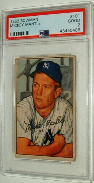1952 Bowman Mickey Mantle 101 Psa 2 Good York Yankees