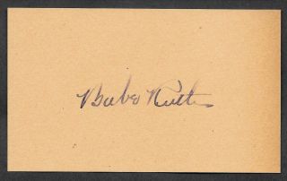 Babe Ruth Autograph Reprint On Old 3x5 Card York Yankees