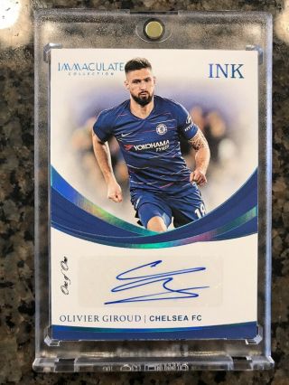 Olivier Giroud 2018 - 19 Immaculate Platinum Parallel Ink Auto Card 1/1 Chelsea