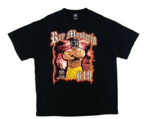 Vintage Wwe Rey Mysterio Graphic T Shirt Xl 619 Black Pre Shrunk Cotton 2007