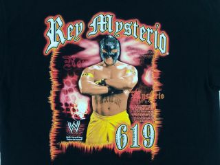 Vintage WWE Rey Mysterio Graphic T Shirt XL 619 Black Pre Shrunk Cotton 2007 5