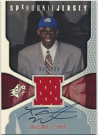2000 Ud Spx Darius Miles Rc Rookie Clippers Jersey Auto Autograph /900 133