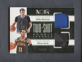 2018 - 19 Panini Noir Two - Shot Luka Doncic Trae Young Rc Rookie Jersey 42/99