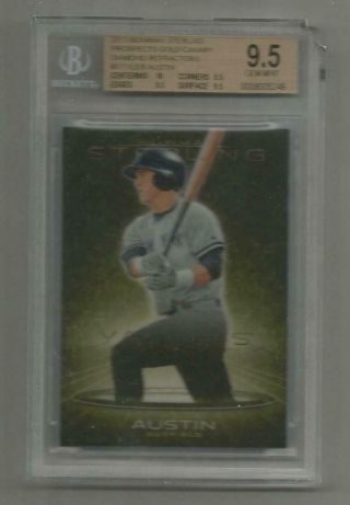 2013 Bowman Sterling Gold Canary Diamond Refractor Tyler Austin Rc 1/3 Bgs 9.  5