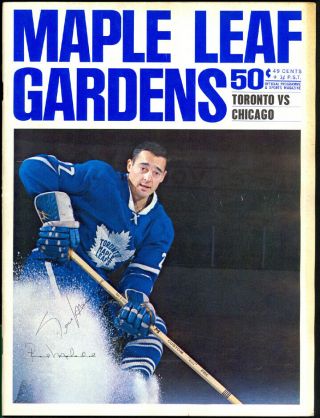 Frank Mahovlich Hof Maple Leafs Signed Auto 2/5/1966 Maple Leaf Gardens Program