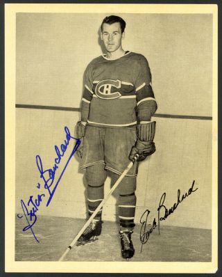 Butch Bouchard Hof Canadiens Signed Auto 1945 - 54 Quaker Oats Photos 65b