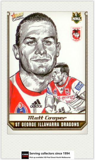 2007 Select Nrl Champions Sketch Card Sk23 Matt Cooper (dragons)