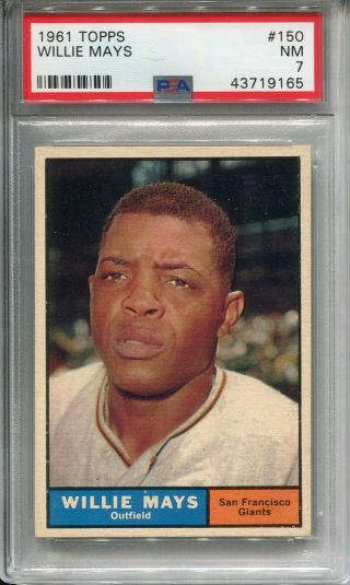 1961 Topps 150 Willie Mays Psa 7 Nm Hi End - Well Centered San Francisco Giants