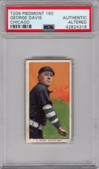 1909 - 11 T206 H.  O.  F.  George Davis Of The Chicago White Sox Psa Auth