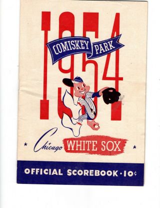 1954 Chicago White Sox Scorebook Comiskey Park Good Shape