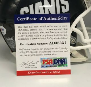 Rodney Hampton Signed NY Giants Mini Helmet AUTO PSA/DNA Autographed 4