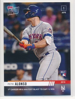 Pete Alonso 2019 Topps Now 1st Career Home Run 32 Rc Ny Mets Hr First Peter