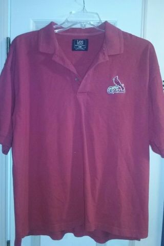Mlb St Louis Cardinals Red Polo Shirt Mens Size Xl