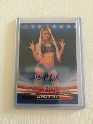Alexa Bliss 2019 Topps Wwe Raw Blue Parallel Auto Autograph 37/50