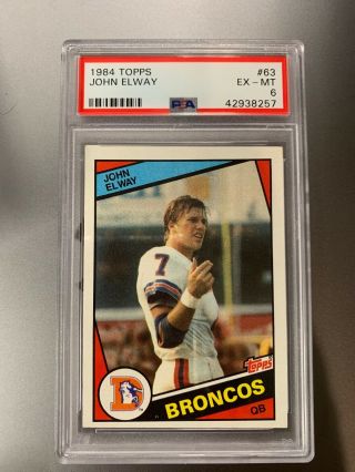 1984 John Elway Rc Psa 6 Topps Football Denver Broncos Rookie 63