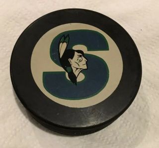 Official Springfield Indians Ahl 1990 - 1993 Hockey Puck Made In Czechoslovakia