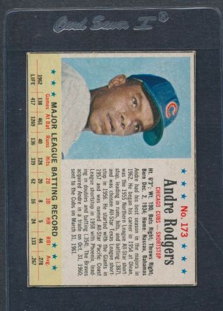1963 Post Cereal 173 Andre Rodgers Cubs Ex 775