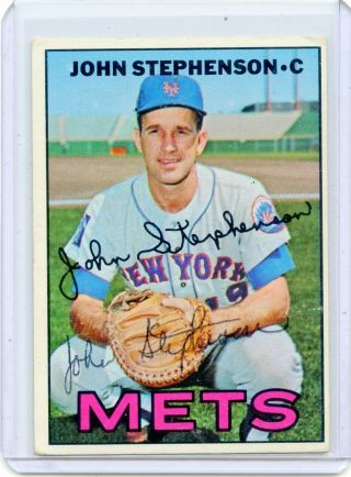 1967 Topps Baseball 522 John Stephenson Autograph,  York Mets 061219
