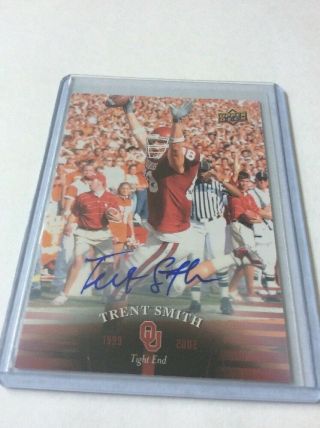 2011 Upper Deck Ou Football Autograph For Trent Smith 63