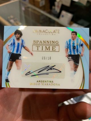 2019 Panini Immaculate Soccer Spanning Time Auto Diego Maradona 9/10 Argentina