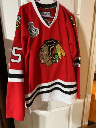 Andrew Shaw 65 Chicago Blackhawks Reebok Ccm Red Jersey Sz 50 2015 Finals Patch