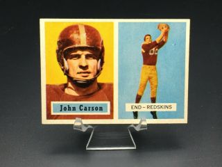 1957 Topps Football John Carson Ex/ex - Mt 123 Washington Redskins Set Break