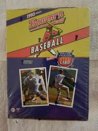 1993 Bowman Baseball Factory Box (24 Packs) Derek Jeter Rookie