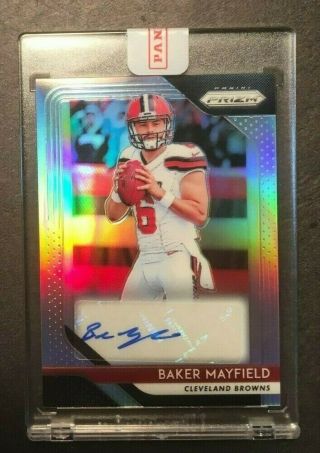 2018 Prizm Baker Mayfield Rookie Silver Auto Refractor Rc Panini Panini