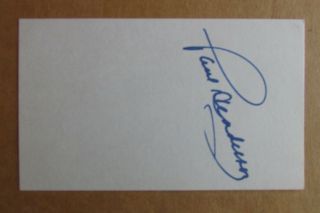 Paul Henderson Signed Autograph 3x5 Index Card Nhl Hall Of Fame Red Wings Toros