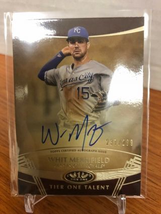 2019 Topps Tier One Whit Merrifield 237/299 Autograph On Card Auto Royals