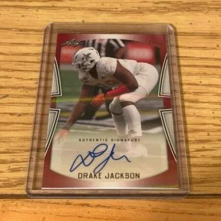 2019 Drake Jackson Leaf All American Bowl Shimmer Red Auto 1/1 Usc