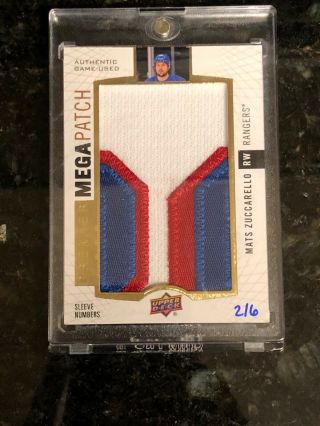 2017 - 18 Ud Premier Mats Zuccarello Mega Patch Sleeve Numbers 2/6
