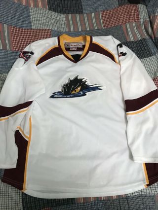 Ccm Lake Erie Cleveland Monsters Men’s White Ahl Hockey Jersey Size Xl