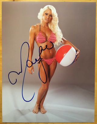 Maryse Signed Wwe Photo Total Divas Sexy Bikini Autograph Proof 8.  5x11