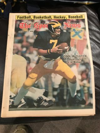 The Sporting News 10/2/1976 Michigans Rick Leach On Cover,