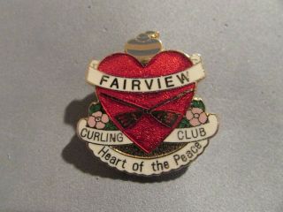 Fairview Curling Club " Heart Of The Peace " Pin