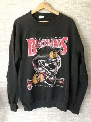 Chicago Blackhawks Vintage Retro Sweatshirt Sweater Xl