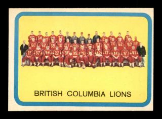 1963 Topps Cfl 10 British Columbia Lions Exmt X1715297