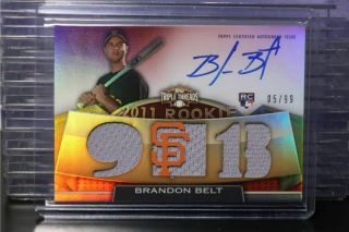 2011 Triple Threads Brandon Belt Rookie Jersey Auto Autograph Rc 05/99 Bb