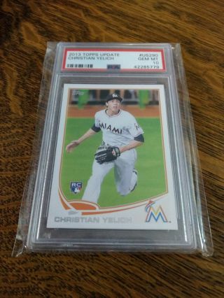 2013 Topps Update Christian Yelich Rc Us290 - Psa 10 Gem - Rookie