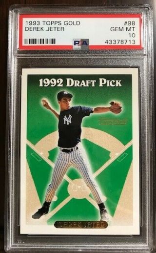 Psa 10 Gem Mt 1993 Derek Jeter Rookie Topps Gold (low Pop 339) York Yankees