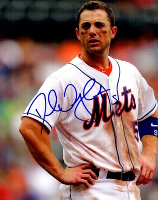 David Wright Autographed 8 X 10 Photograph York Mets Ny 5 First Base 1b