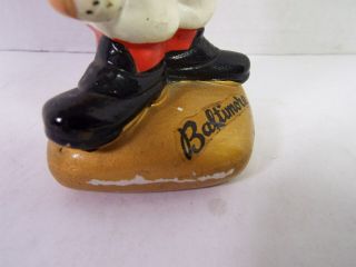 Vintage 1960s Baltimore Orioles mascott bird bobble head nodder doll gold base 6