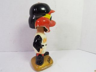 Vintage 1960s Baltimore Orioles mascott bird bobble head nodder doll gold base 7