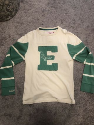 Philadelphia Eagles Mitchell & Ness Throwback Long Sleeve Shirt Size M