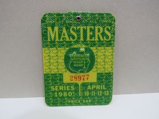 1980 Masters Badge/ticket.  Seve Ballesteros